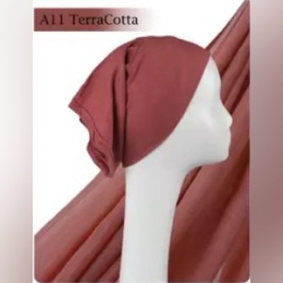 Modal Coralish red hijab with matching undercap - Picture 1 of 5